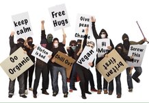 Impolite scenes disrupt Moderates against Moderation demo