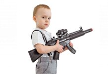 That’s how you know you’ve fucked up No.72. Mass Shootings a Daily Occurence Boy with toy machine gun isolated on a white background