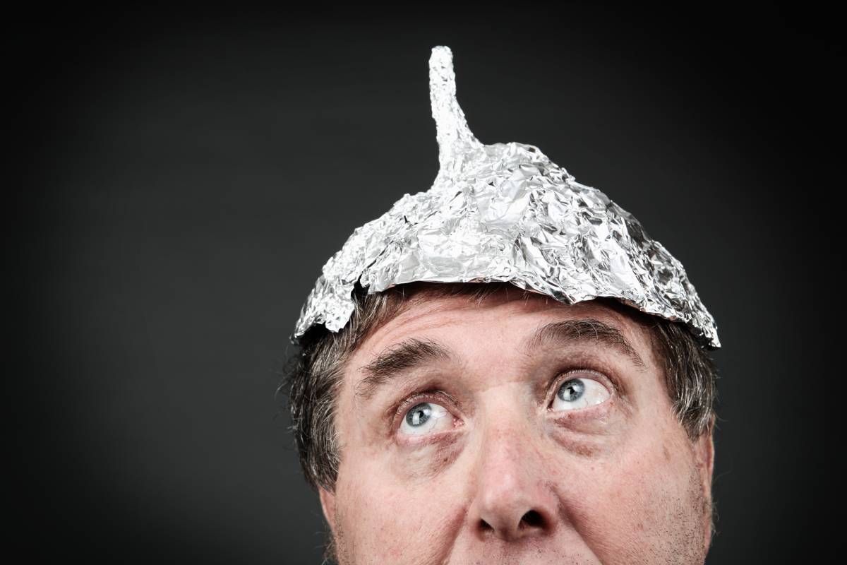 Man in tinfoil hat