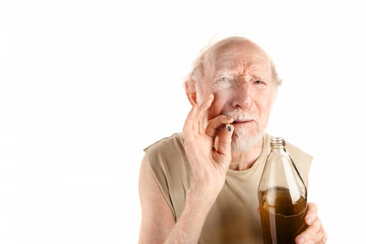 Old man smoking