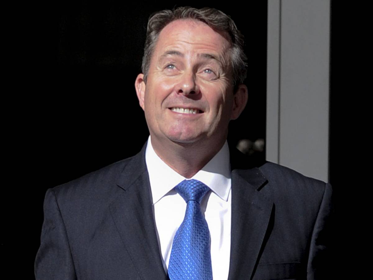 Smiling Liam Fox