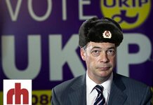 Farage in Russian hat