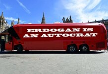 Turkish voters refuse to believe Erdogan a dictator till they see it written on a bus