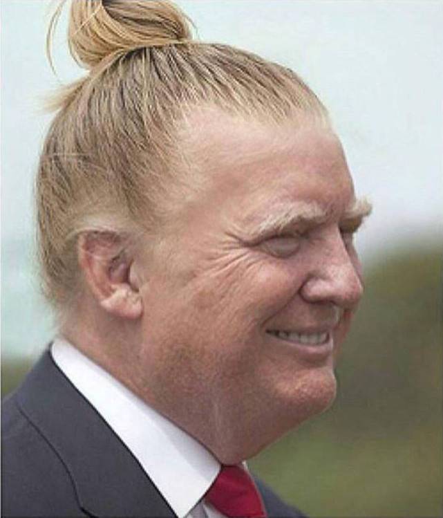 Trump with manbun