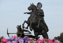 Statue of Thatcher on horseback trampling a miner to be placed in Orgreave Thatcher Statue