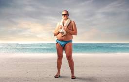 Fat Man on Beach