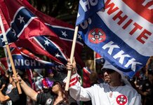 Bravery of white lives matter protesters saluted after US march White Lives Matter