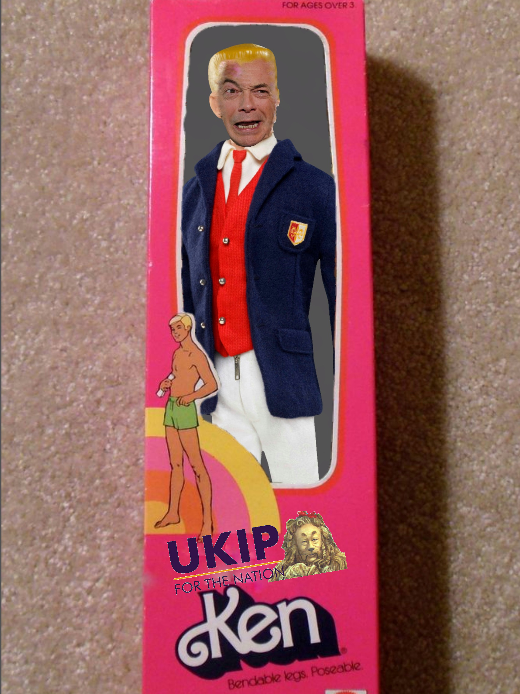 UKIP launch party leader toy doll (with interchangeable head)