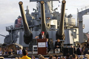 Trump on Warship