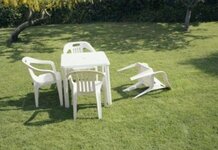 Patio chair braces himself for Storm Brian White Patio Furniture