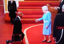 QUEEN defends herself from MUSLIM IMMIGRANT with SWORD Mo Farah