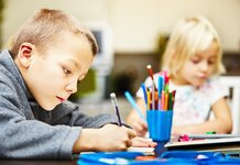 Children of middle class parents begin Christmas paperwork