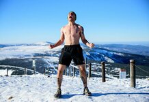 Man still wearing shorts admits his legs are cold