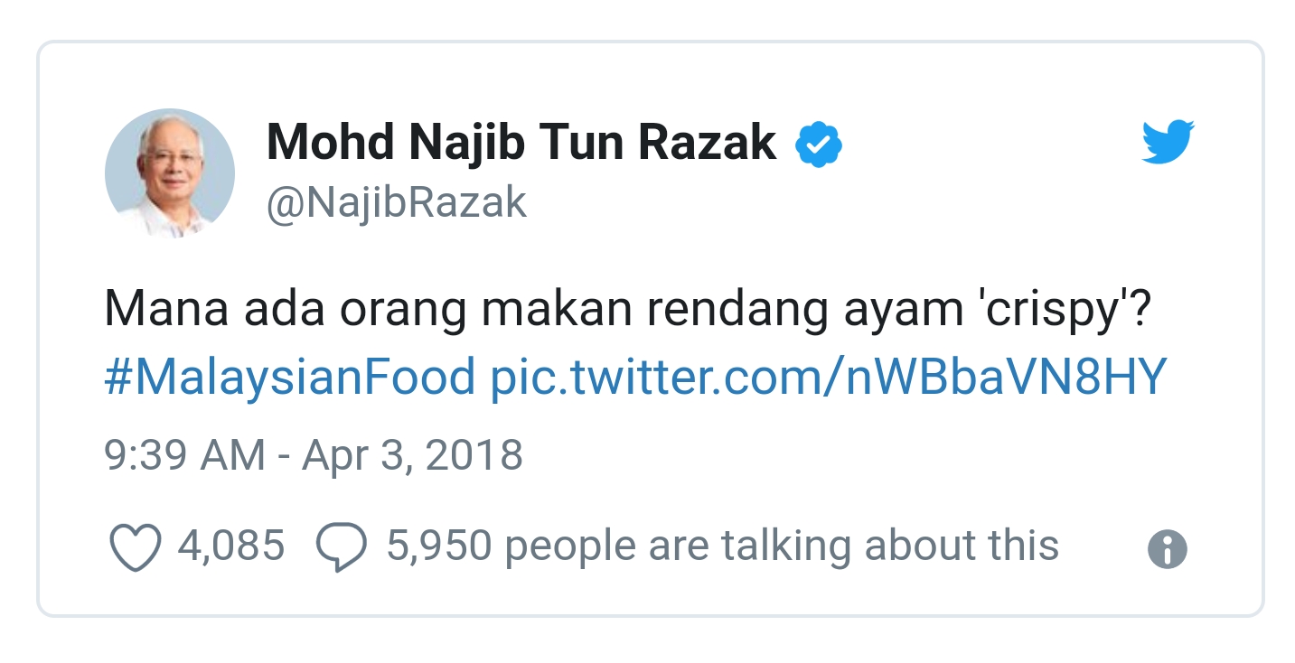 Malaysian PM tweeted about Masterchef cock-up