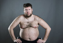 For f*ck’s sake put a top on, men told Shirtless fat man