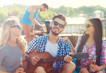 Twat ruins barbecue with guitar bbq