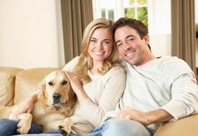 Couple with dog