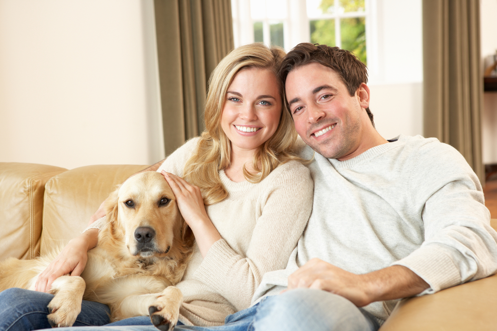 Couple with dog